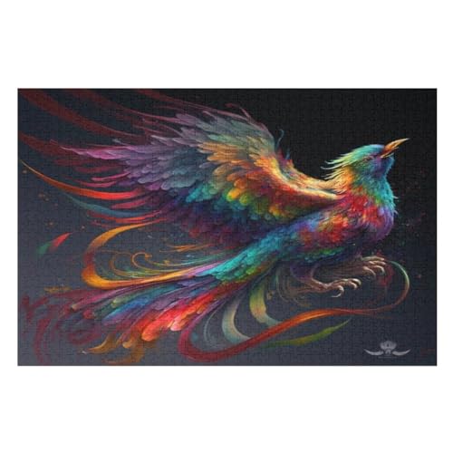 Puzzles Für Erwachsene, 1000 Teile, Phönix, Kreative Holzpuzzles, Praktisches Spiel, Familiendekoration （75×50cm） von LTTTT
