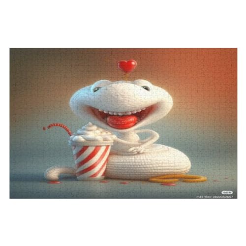 Puzzles Für Erwachsene, 1000 Teile, Schlange, Kreative Holzpuzzles, Praktisches Spiel, Familiendekoration （75×50cm） von LTTTT