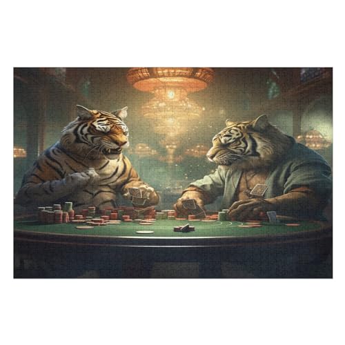 Puzzles Für Erwachsene, 1000 Teile, Tiger, Kreative Holzpuzzles, Praktisches Spiel, Familiendekoration （75×50cm） von LTTTT