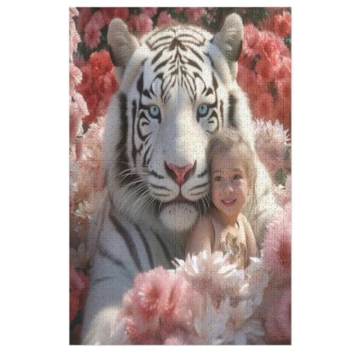 Puzzles Für Erwachsene, 1000 Teile, Tiger, Kreative Holzpuzzles, Praktisches Spiel, Familiendekoration 78×53cm von LTTTT