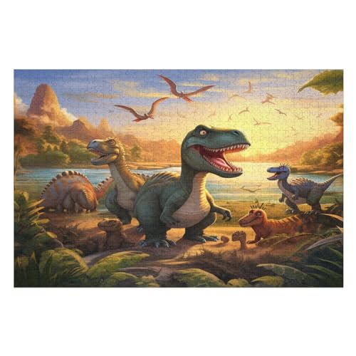 Puzzles Für Erwachsene, Dinosaurier Puzzle, 1000 Teile, Kreatives, Geistiges Spielzeug, Kinder, Montagespiele （75×50cm） von LTTTT