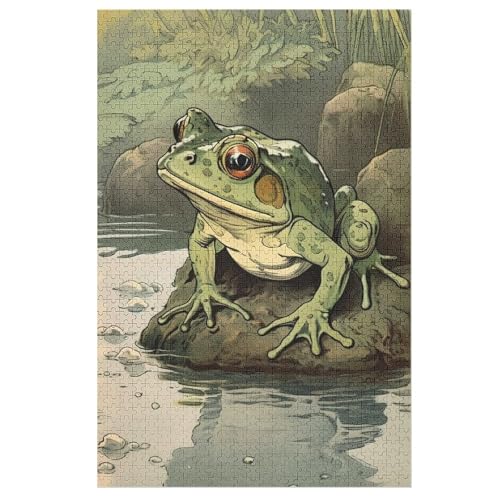 Puzzles Für Erwachsene, Frosch Puzzle, 1000 Teile, Kreatives, Geistiges Spielzeug, Kinder, Montagespiele 78×53cm von LTTTT