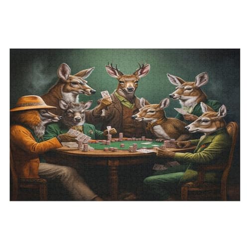 Puzzles Für Erwachsene, Hirsch Puzzle, 1000 Teile, Kreatives, Geistiges Spielzeug, Kinder, Montagespiele （75×50cm） von LTTTT