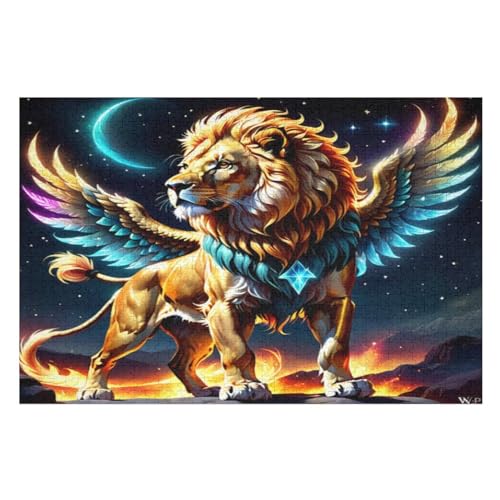 Puzzles Für Erwachsene, Löwe Puzzle, 1000 Teile, Kreatives, Geistiges Spielzeug, Kinder, Montagespiele （75×50cm） von LTTTT