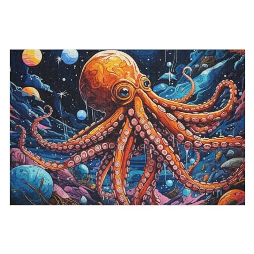Puzzles Für Erwachsene, Oktopus Puzzle, 1000 Teile, Kreatives, Geistiges Spielzeug, Kinder, Montagespiele （75×50cm） von LTTTT