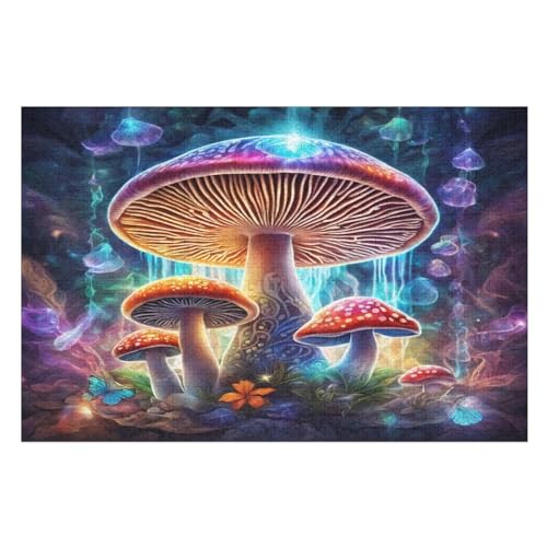 Puzzles Für Erwachsene, Pilz Puzzle, 1000 Teile, Kreatives, Geistiges Spielzeug, Kinder, Montagespiele （75×50cm） von LTTTT