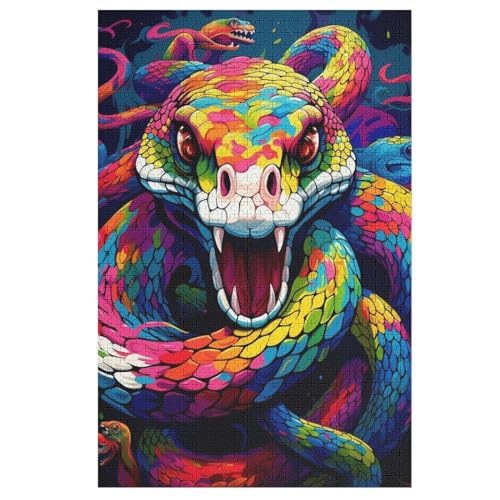 Puzzles Für Erwachsene, Schlange Puzzle, 1000 Teile, Kreatives, Geistiges Spielzeug, Kinder, Montagespiele 78×53cm von LTTTT