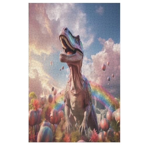 Puzzles Für Erwachsene Dinosaurier, 1000 Teile, Puzzle Aus Holz Für Erwachsene Und Kinder Ab 12 Jahren, Lernspielzeug 78×53cm von LTTTT