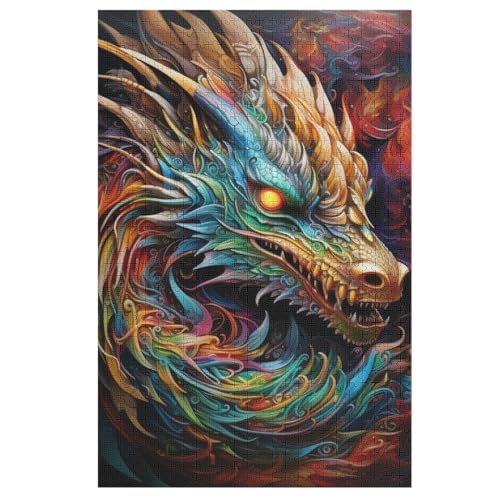 Puzzles Für Erwachsene Drache,1000-teilige Puzzle Für Kinder Ab 12 Jahren, Holzpuzzles Für Die Heimdekoration, 78×53cm Puzzles Für Erwachsene Drache,1000-teilige Puzzle Für Kinder Ab 12 Jahren, Holzpuzzles Für Die Heimdekoration, 78×53cm von LTTTT