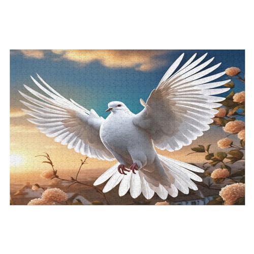 Puzzles Für Erwachsene Friedenstaube,1000-teilige Puzzle Für Kinder Ab 12 Jahren, Holzpuzzles Für Die Heimdekoration, （75×50cm） von LTTTT