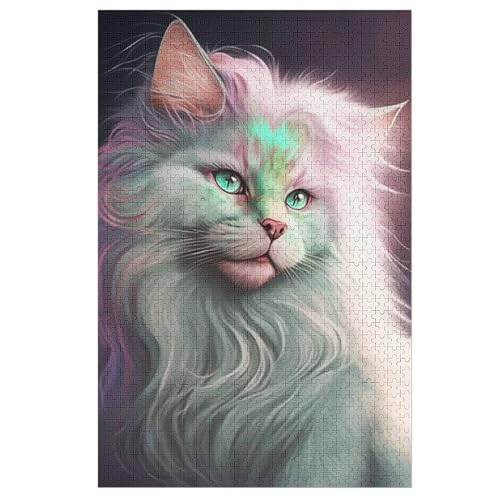 Puzzles Für Erwachsene Katze,1000-teilige Puzzle Für Erwachsene Und Kinder Ab 12 Jahren, Holzpuzzles Für Die Heimdekoration, 78×53cm von LTTTT