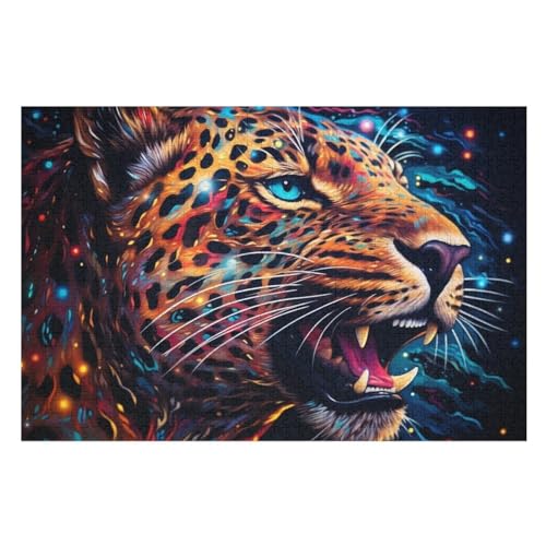 Puzzles Für Erwachsene Leopard,1000-teilige Puzzle Für Kinder Ab 12 Jahren, Holzpuzzles Für Die Heimdekoration, （75×50cm） von LTTTT