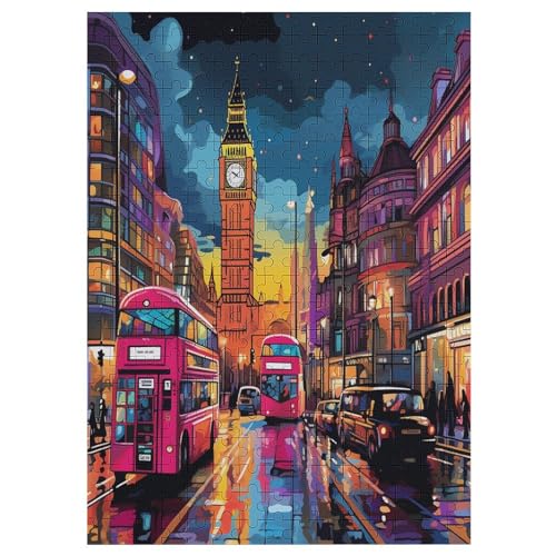 Puzzles Für Erwachsene Londoner Stadtbild,300-teilige Puzzle Für Erwachsene Und Kinder Ab 12 Jahren, Holzpuzzles Für Die Heimdekoration, 42×30cm von LTTTT