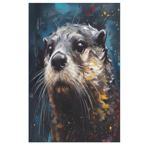 Puzzles Für Erwachsene Otter,1000-teilige Puzzle Für Kinder Ab 12 Jahren, Holzpuzzles Für Die Heimdekoration, 78×53cm Puzzles Für Erwachsene Otter,1000-teilige Puzzle Für Kinder Ab 12 Jahren, Holzpuzzles Für Die Heimdekoration, 78×53cm von LTTTT