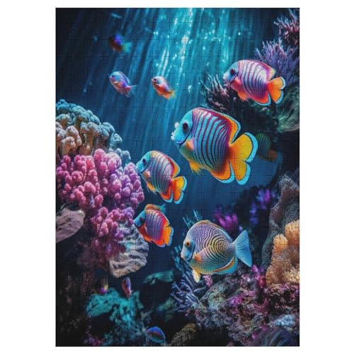 Puzzles Für Erwachsene Und Kinder, Bunter Fisch -Puzzle, 300 Teile, Kreative Holzpuzzles,Für Erwaschsene, Geschenke 42×30cm Puzzles Für Erwachsene Und Kinder, Bunter Fisch -Puzzle, 300 Teile, Kreative Holzpuzzles,Für Erwaschsene, Geschenke 42×30cm von LTTTT