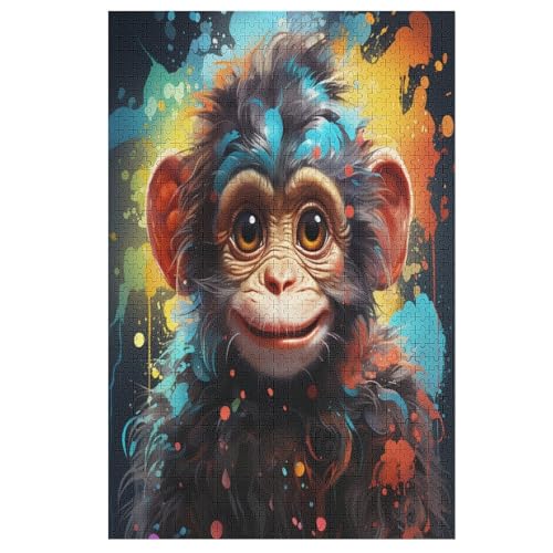 Puzzles Für Erwachsene: AFFE, 1000-teiliges Holzpuzzle Für Erwachsene Und Kinder Ab 12 Jahren. Tolles Geschenk Für Erwachsene 78×53cm Puzzles Für Erwachsene: AFFE, 1000-teiliges Holzpuzzle Für Erwachsene Und Kinder Ab 12 Jahren. Tolles Geschenk Für Erwachsene 78×53cm von LTTTT