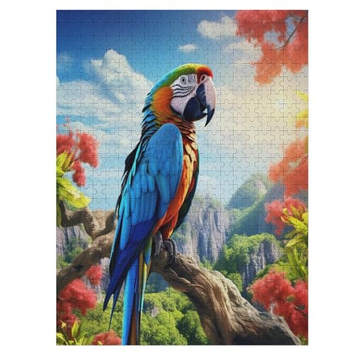 Puzzles Für Erwachsene: Papagei, 500-teiliges Holzpuzzle Für Erwachsene Und Kinder Ab 12 Jahren. Tolles Geschenk Für Erwachsene 55×41cm von LTTTT