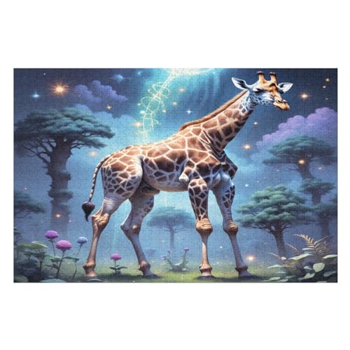 Puzzles Giraffe, 1000 Teile, Puzzle Aus Holz Für Erwachsene Und Kinder Ab 12 Jahren, Lernspielzeug （75×50cm） von LTTTT