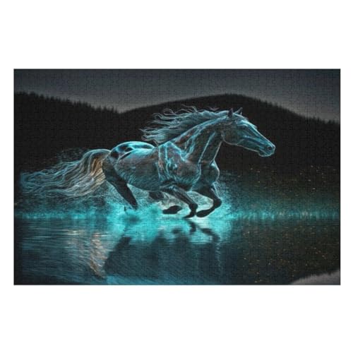 Puzzles Horse, 1000 Teile, Puzzle Aus Holz Für Erwachsene Und Kinder Ab 12 Jahren, Lernspielzeug （75×50cm） von LTTTT