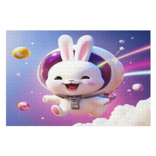 Puzzles Kaninchen, 1000 Teile, Puzzle Aus Holz Für Erwachsene Und Kinder Ab 12 Jahren, Lernspielzeug （75×50cm） von LTTTT
