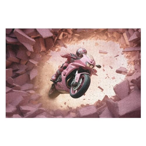Puzzles Motorrad, 1000 Teile, Puzzle Aus Holz Für Erwachsene Und Kinder Ab 12 Jahren, Lernspielzeug （75×50cm） von LTTTT