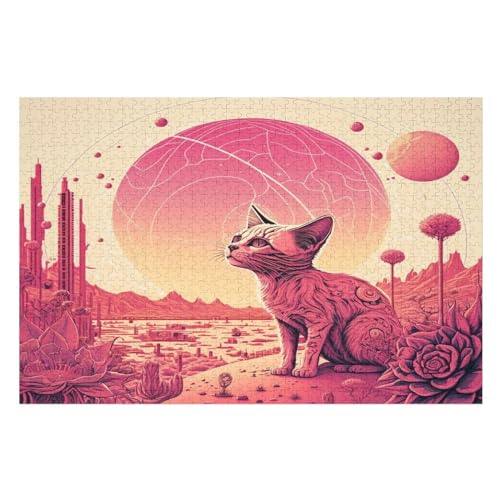 Puzzles Psychedelisch Art, 1000 Teile, Puzzle Aus Holz Für Erwachsene Und Kinder Ab 12 Jahren, Lernspielzeug （75×50cm） von LTTTT