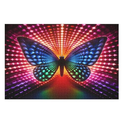 Puzzles Schmetterling, 1000 Teile, Puzzle Aus Holz Für Erwachsene Und Kinder Ab 12 Jahren, Lernspielzeug （75×50cm） von LTTTT