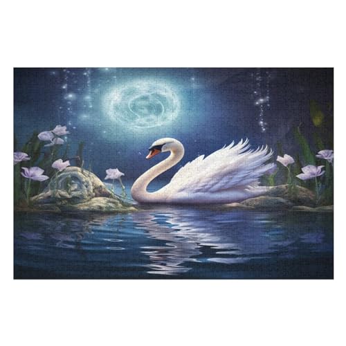 Puzzles Schwan, 1000 Teile, Puzzle Aus Holz Für Erwachsene Und Kinder Ab 12 Jahren, Lernspielzeug （75×50cm） von LTTTT