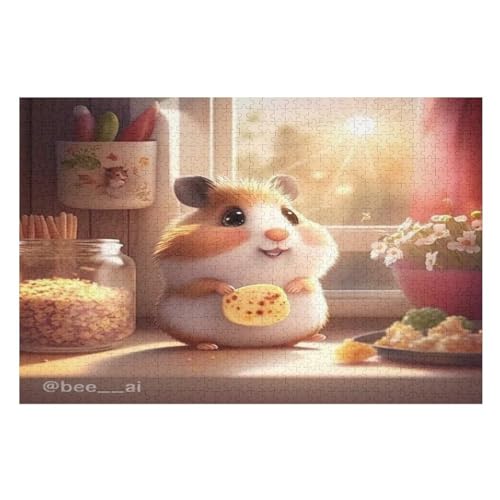 Puzzles Süße Maus, 1000 Teile, Puzzle Aus Holz Für Erwachsene Und Kinder Ab 12 Jahren, Lernspielzeug （75×50cm） von LTTTT