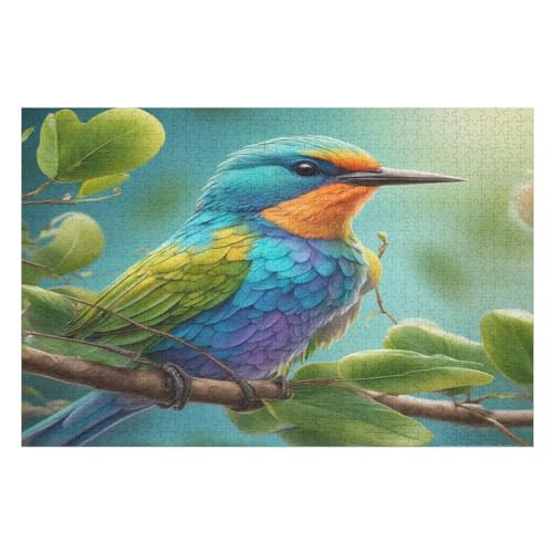 Puzzles Süßer Vogel, 1000 Teile, Puzzle Aus Holz Für Erwachsene Und Kinder Ab 12 Jahren, Lernspielzeug （75×50cm） von LTTTT