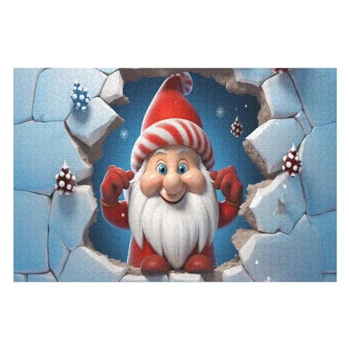 Puzzles Weihnachtsmann, 1000 Teile, Puzzle Aus Holz Für Erwachsene Und Kinder Ab 12 Jahren, Lernspielzeug （75×50cm） von LTTTT