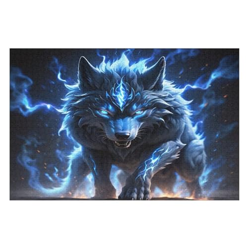 Puzzles Wolf, 1000 Teile, Puzzle Aus Holz Für Erwachsene Und Kinder Ab 12 Jahren, Lernspielzeug （75×50cm） von LTTTT