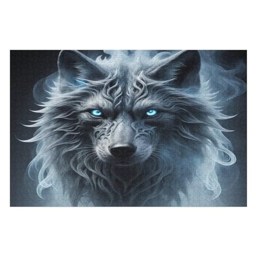 Puzzles Wolf, 1000 Teile, Puzzle Aus Holz Für Erwachsene Und Kinder Ab 12 Jahren, Lernspielzeug （75×50cm） von LTTTT