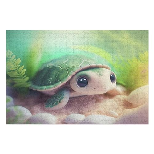 Schildkröte Holzpuzzle Für Erwachsene Teenager Stress Abbauen Familien-Puzzlespiel Poster 1000-teiliges Puzzle Kinder Lernspiel （75×50cm） von LTTTT