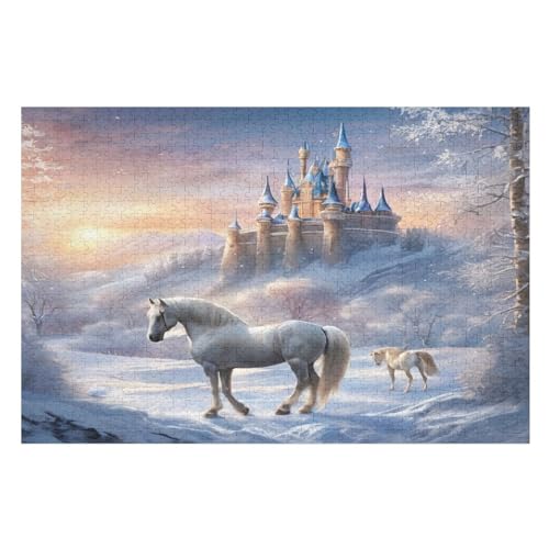 Schloss 1000 Teile Puzzle Für Erwachsene, Herausforderung Puzzles - Verringerter Druck Schwieriges Holzpuzzle Für Kinder 12+ （75×50cm） von LTTTT