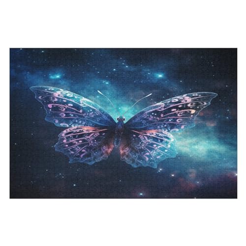 Schmetterling -Puzzle, 1000 Teile,Holzpuzzle Für Erwachsene Kinder, Lustiges Spielzeug, Denkspiel, Bildungsspiel, （75×50cm） von LTTTT