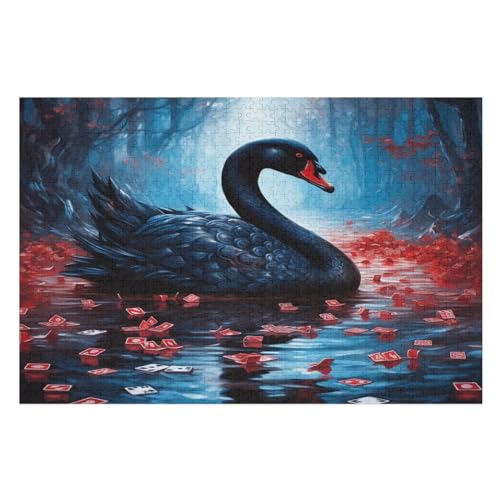 Schwan -Puzzle, 1000 Teile,Holzpuzzle Für Erwachsene Kinder, Lustiges Spielzeug, Denkspiel, Bildungsspiel, （75×50cm） von LTTTT