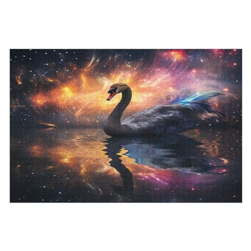 Schwan Puzzle Für Erwachsene 1000 Teile Premium Recyceltes Brett Zum Lernen, Lernspielzeug, Familienspiele Kinder Holzpuzzle （75×50cm） von LTTTT