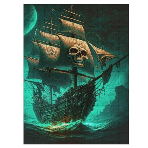 Skull Piratenschiff Holzpuzzle 500 Teile,Puzzles Für Erwachsene, Impossible Puzzle, Kinder Legespiel 55×41cm Skull Piratenschiff Holzpuzzle 500 Teile,Puzzles Für Erwachsene, Impossible Puzzle, Kinder Legespiel 55×41cm von LTTTT