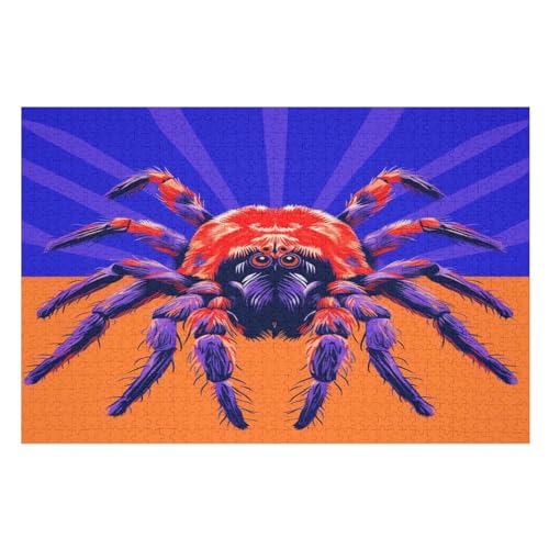 Spinne Pattern 1000 Teile Holzpuzzle,einzigartiges Puzzle, Geschenk Für Erwachsene,Familienspiel,Herausforderungsaktivität,（75×50cm） von LTTTT