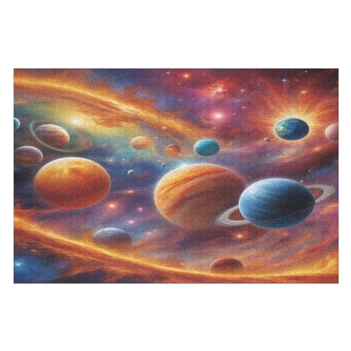 Sternenhimmel 1000 Teile Puzzles Für Erwachsene, Impossible Puzzle, GesKükenlichkeitsspiel Für Die Ganze Familie, Kinder Holzpuzzle （75×50cm） von LTTTT