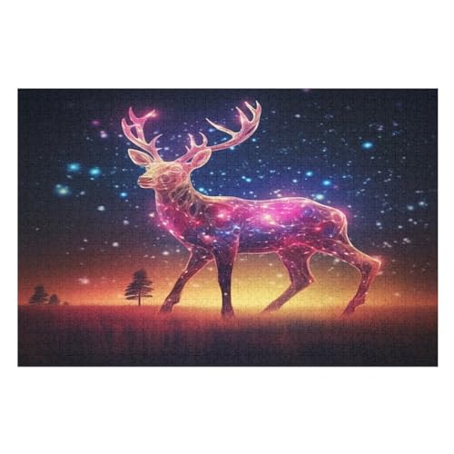 Sternlight Hirsch Puzzle 1000 Teile, Holzpuzzle Für Erwachsene Kinder, Impossible Puzzles, Geschicklichkeitsspiel Für Die Ganze Familie （75×50cm） von LTTTT