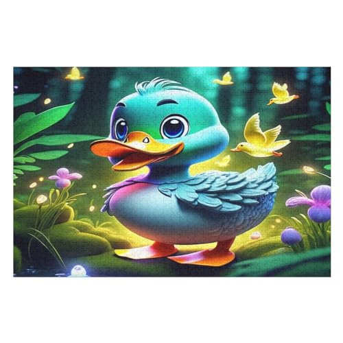 Süße Ente -Puzzle, 1000 Teile,Holzpuzzle Für Erwachsene Kinder, Lustiges Spielzeug, Denkspiel, Bildungsspiel, （75×50cm） von LTTTT