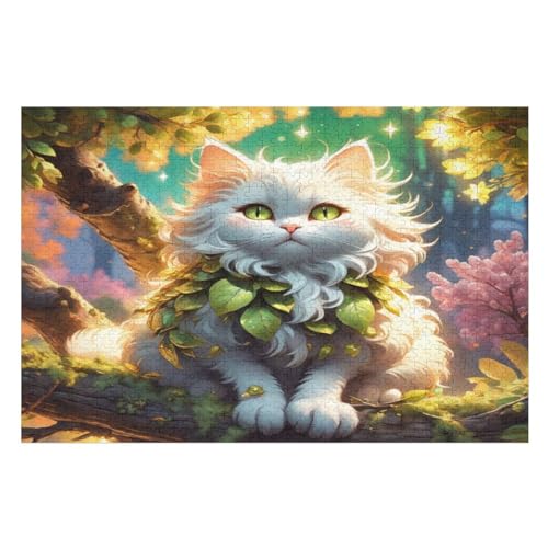 Süße Katze Holzpuzzle - 1000 Teiliges Jigsaw Knobelspiel - Puzzle Für Erwachsene & Kinder - Outdoor & Reisespielzeug （75×50cm） von LTTTT