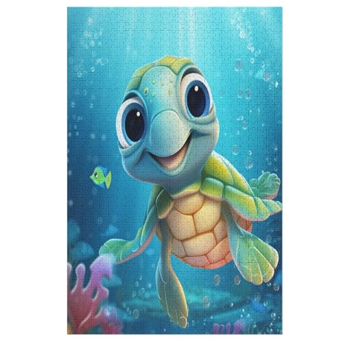 Süße Schildkröte Holzpuzzle 1000 Teile, Knobelspiele Für Erwachsene, Teenager, Puzzles Unmögliche - Kinder Puzzle Zimmer Deko 78×53cm Süße Schildkröte Holzpuzzle 1000 Teile, Knobelspiele Für Erwachsene, Teenager, Puzzles Unmögliche - Kinder Puzzle Zimmer Deko 78×53cm von LTTTT