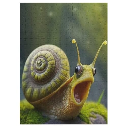 Süße Schnecke Puzzle Für Erwachsene 300 Teile Premium Recyceltes Brett Zum Lernen, Lernspielzeug, Familienspiele Kinder Holzpuzzle 42×30cm von LTTTT