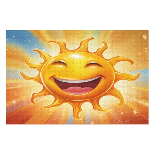Süße Sonne Holzpuzzle - 1000 Teiliges Jigsaw Knobelspiel - Puzzle Für Erwachsene & Kinder - Outdoor & Reisespielzeug （75×50cm） von LTTTT