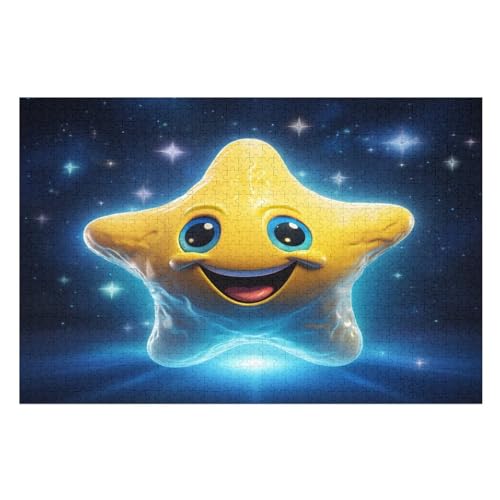 Süße Sterne Holzpuzzle 1000 Teile, Knobelspiele Für Erwachsene, Teenager, Puzzles Unmögliche - Kinder Puzzle Zimmer Deko （75×50cm） von LTTTT