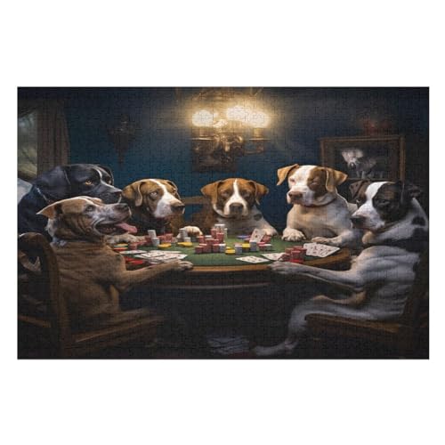 Süßer Hund Holzpuzzle 1000 Teile,Puzzles Für Erwachsene, Impossible Puzzle, Kinder Legespiel （75×50cm） von LTTTT