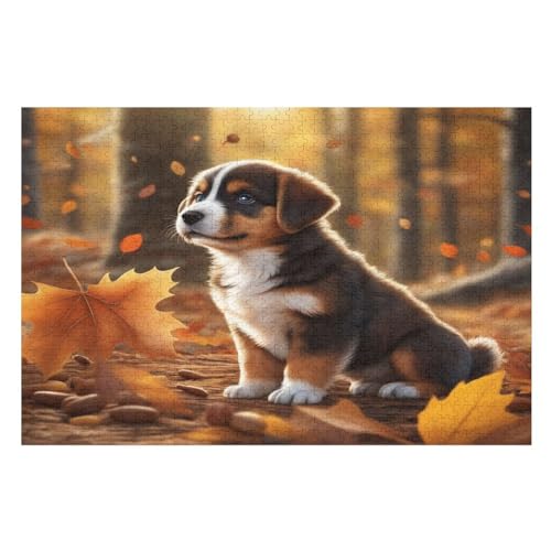Süßer Hund Puzzles 1000 Teile Erwachsener Kniffel Spaß Für Die Ganze Familie, Holzpuzzle Kinder Erwachsene, Impossible Puzzle Schwer （75×50cm） von LTTTT
